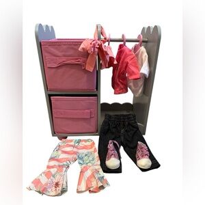 American Fashion Girl Doll Wooden Wardrobe